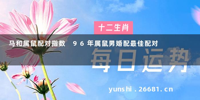 马和属鼠配对指数 96年属鼠男婚配最佳配对